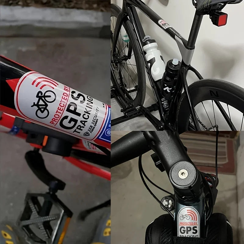 1set Bicycle GPS Sticker Scooter Motorcycle Anti-Theft Warning Sticker Tracking Reflective Waterproof Paster Bike Accessories