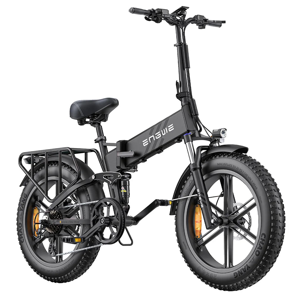 ENGWE EP-2 Pro Folding Electric Bike, 250W Motor 20*4.0 inch Fat Tire 48V 13Ah Battery 25km/h Max Speed 120km Range -Black