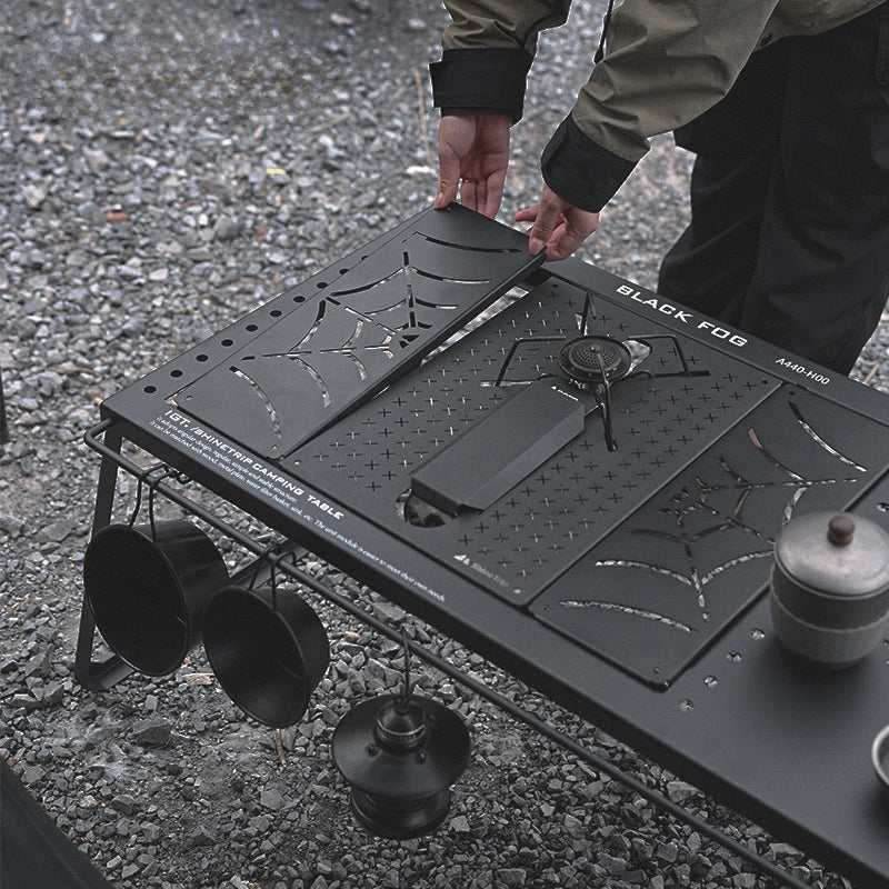 Folding Camping Tables Portable IGT Carbon Steel Ultralight Nature Hike Table Top Outdoor Multifunctional Auxiliary Equipment