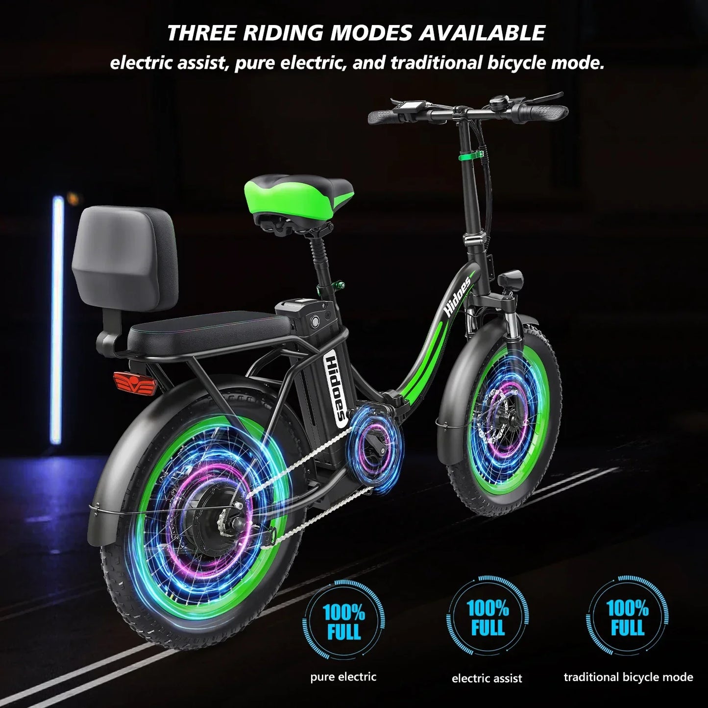 Hidoes C1 Electric Bike 750W Motor 48V13AH Lithium Battery All terrain Aldult E-bike 20-inch Tire City Folding Electric Bicycle