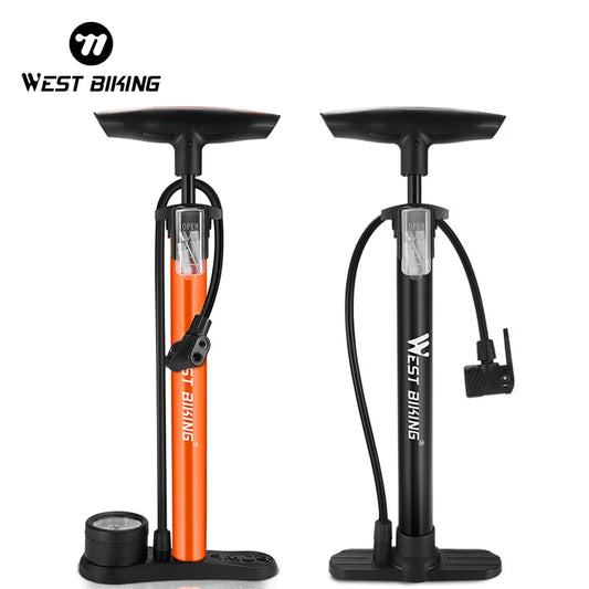 WEST BIKING 160SI Bicycle Pump With Air Pressure Gauge Ergonomic Hand Pump For Schrader/Presta Valve MTB Road Bike Accessories