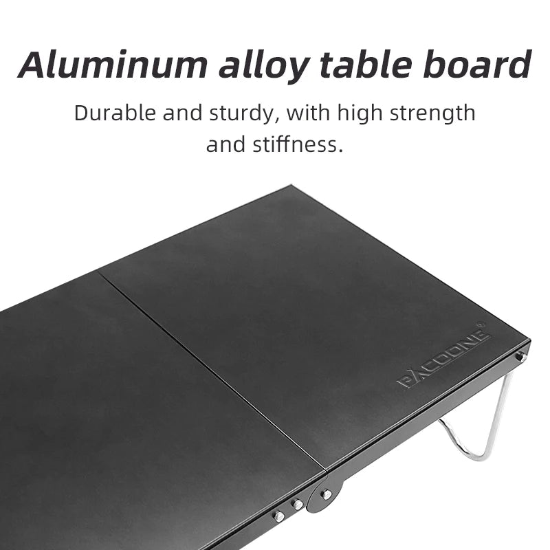PACOONE Ultralight Mini Folding Table,Outdoor Camping Table with Aluminum Alloy Material for Family Outdoor Picnic Dinner BBQ