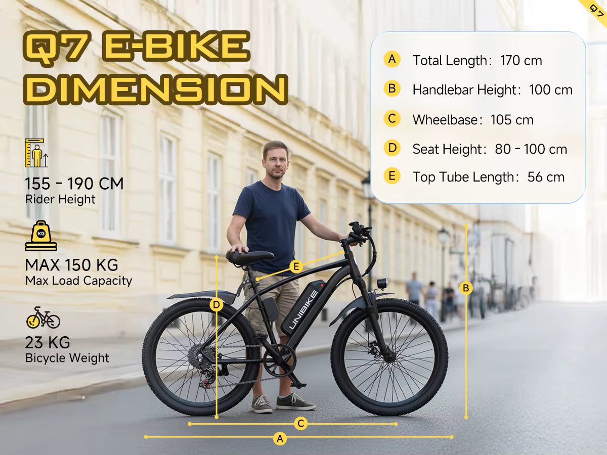 UNIBIKE Q7 Adult Electric Bike 250W Motor 36V10AH Battery E-bike Folding City Commuting 26 Inch Tire Portable Electric Bicycle Torange
