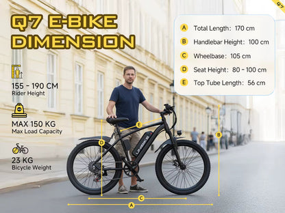 UNIBIKE Q7 Adult Electric Bike 250W Motor 36V10AH Battery E-bike Folding City Commuting 26 Inch Tire Portable Electric Bicycle Torange
