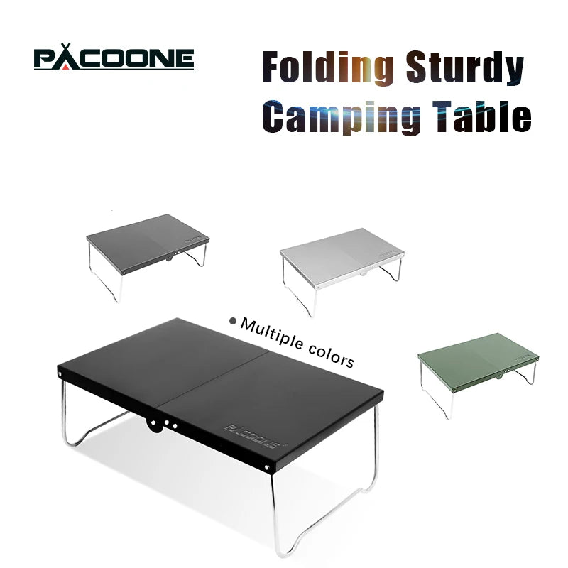 PACOONE Ultralight Mini Folding Table,Outdoor Camping Table with Aluminum Alloy Material for Family Outdoor Picnic Dinner BBQ