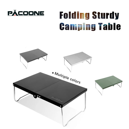 PACOONE Ultralight Mini Folding Table,Outdoor Camping Table with Aluminum Alloy Material for Family Outdoor Picnic Dinner BBQ