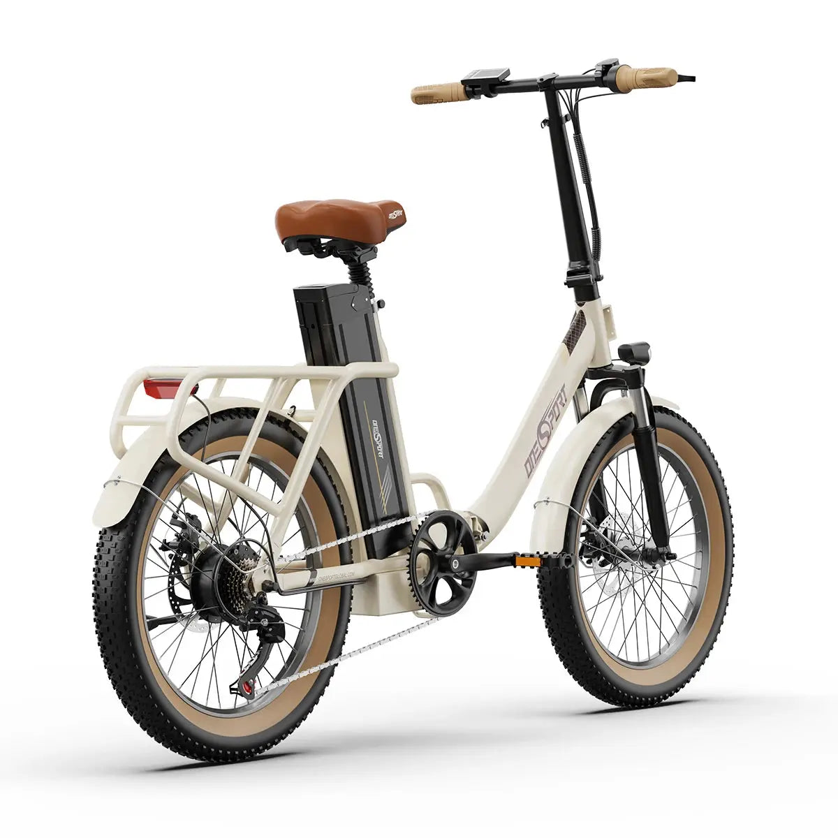 ONESPORT OT16-2 Folding E-Bike, 20'' Tires, 250W Motor, 48V 17Ah Battery, Shimano 7-Speed, 25km/h, Disc Brakes Torange