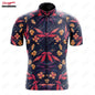 15 Styles Floral Cycling Jersey for Men Short Sleeve Reflective MTB Maillot Downhill Pro Team Mountain Bicycle Clothing Summer Torange