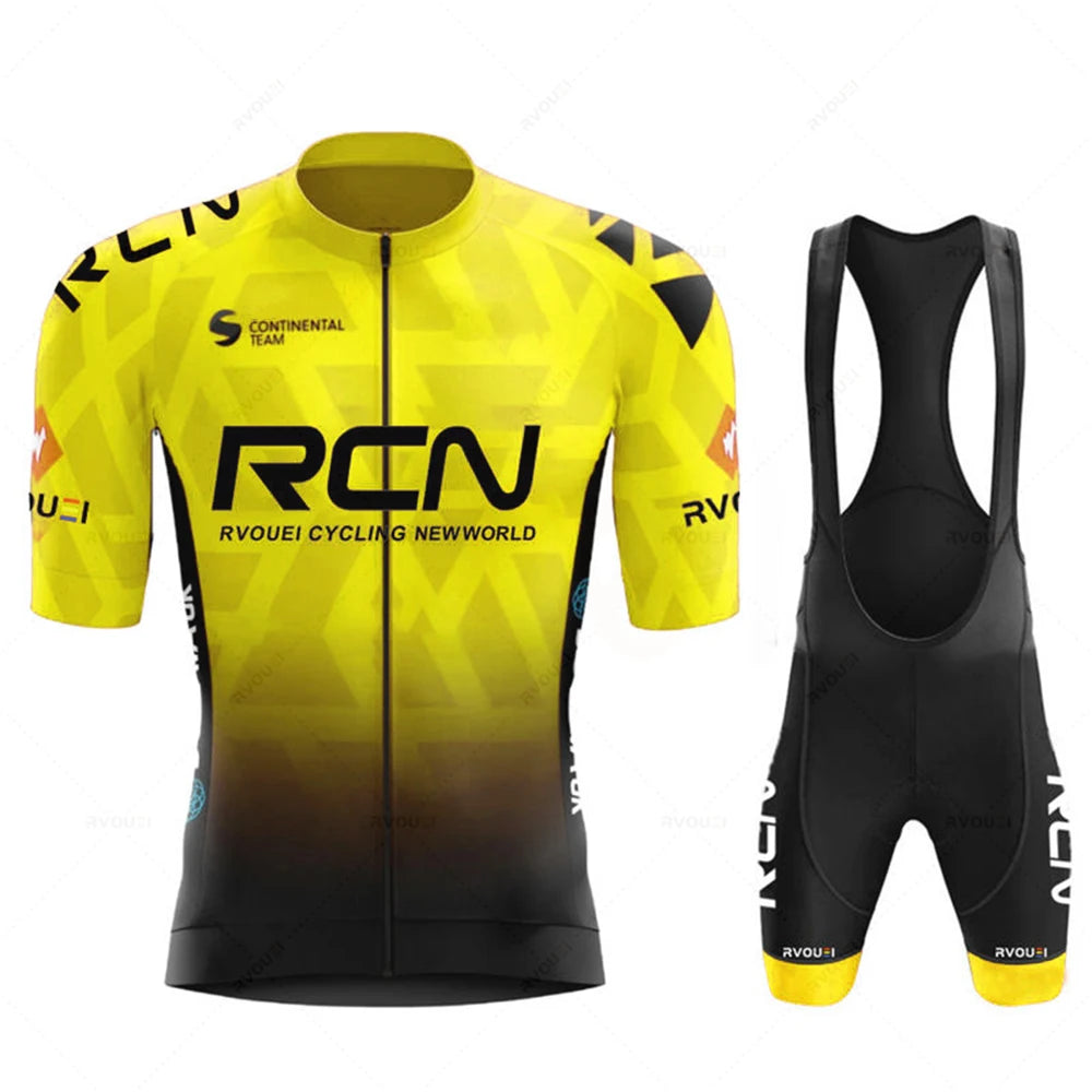 2026 Rvouei Team Cycling Jersey Set Summer Breathable Road Bicycle Suit Riding Uniform Bike MTB Clothing New Sports Cycling Kits Torange