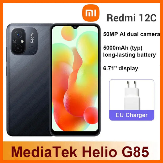 Xiaomi Redmi 12C Mobilephone MediaTek Helio G85  6.71" Dot Drop Display 5000mAh Battery 50MP Main Camera Fast Charger Phone - Torange