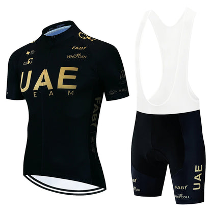 2025 UAE Cycling Jersey Set MTB Uniform Bike Clothing Summer Breathable Bicycle Shirt Ropa Ciclismo Bib Pants Maillot Ciclismo Torange