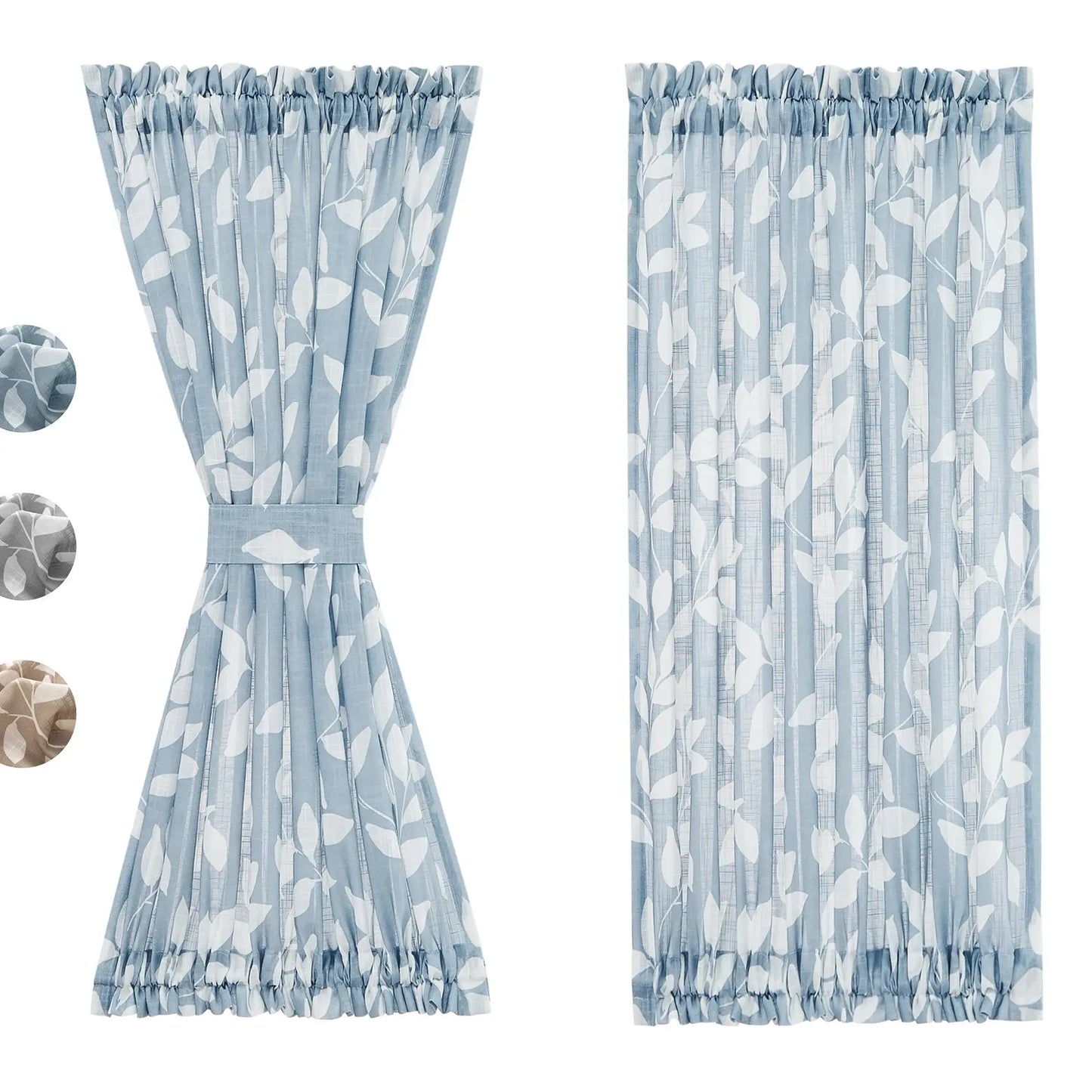 Rural air door curtain, kitchen, bedroom, half curtain, partition curtain, half shading window screen, and threading rod Torange