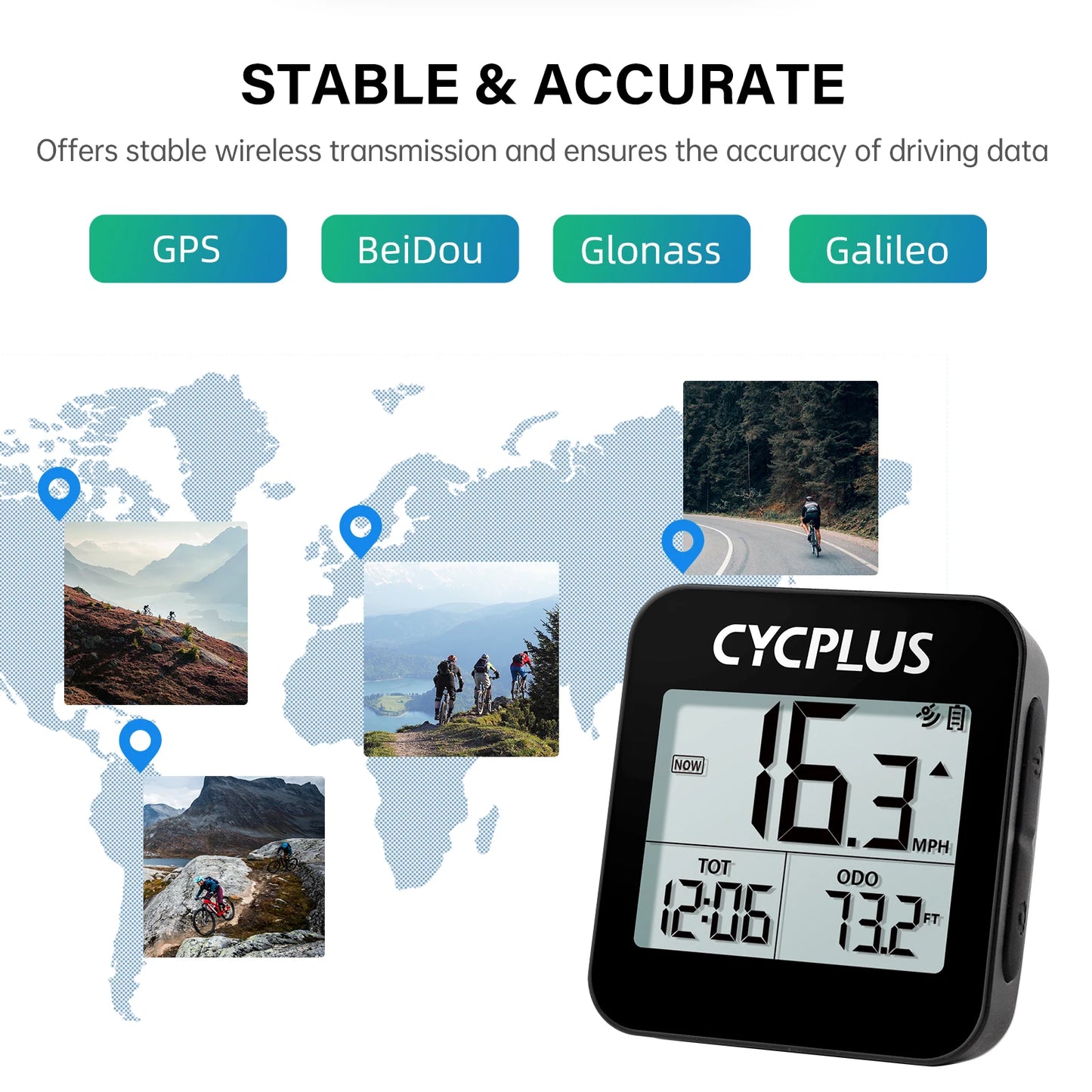 CYCPLUS GPS Bike Computer Wireless Stopwatch IPX6 Waterproof Cycling Odometer Bicycle Accessories Speedometer