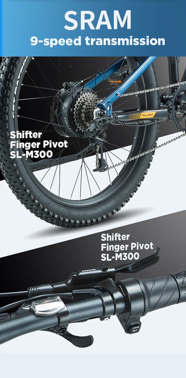 PH001 Electric Bicycles Peak 1000W Motor 48V 20AH Battery Off-Road VTT Electric Mountain Bike 27.5 Inch Fat Tire Electric Bikes
