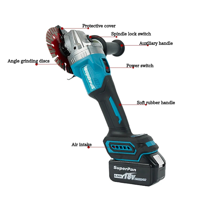 Superpan lithium electric brushless Angle grinder pin wireless grinding machine Multi-functional cutting machine polishing machine