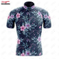 15 Styles Floral Cycling Jersey for Men Short Sleeve Reflective MTB Maillot Downhill Pro Team Mountain Bicycle Clothing Summer Torange