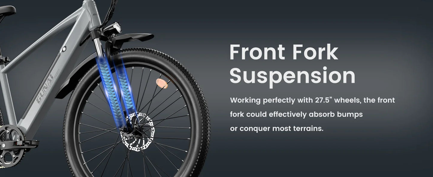 GUNAI 750W Electric Bicycle Motor 27.5Inch Off-road Tyre Electric Bike 48V 10AH Battery Mountain Adults Motorcycle EU Stock