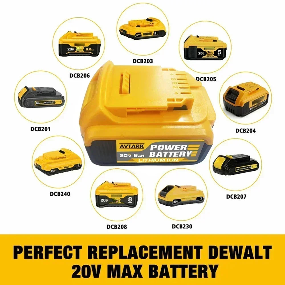 100% Original DCB200 12.0Ah Replacement 20V Battery For Dewalt  replacing lithium batteries 18V DCB184 DCB206 DCB205 DCB204-2