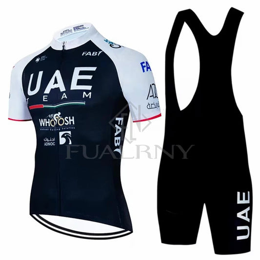 UAE Summer Cycling Jersey Set Men's Cycling Clothing Bicycle Short Sleeve Road Bike Clothes Suit Mtb Maillot Culotte Ciclismo Torange