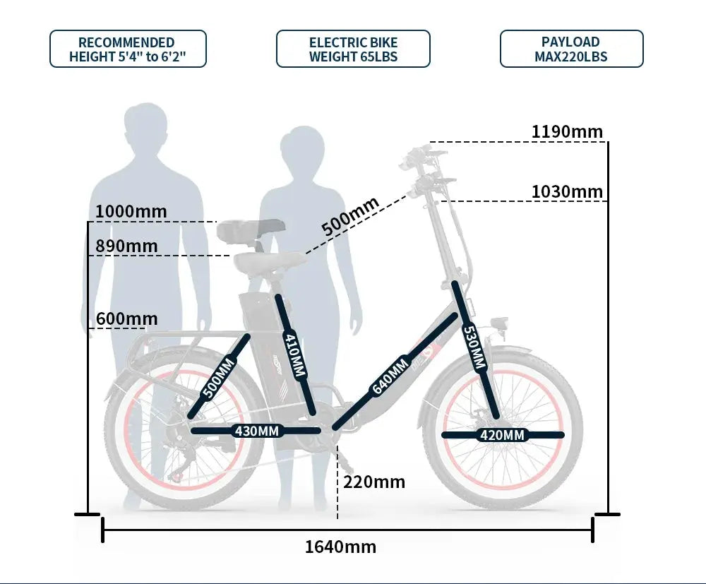 ONESPORT OT16-2 Folding E-Bike, 20'' Tires, 250W Motor, 48V 17Ah Battery, Shimano 7-Speed, 25km/h, Disc Brakes Torange