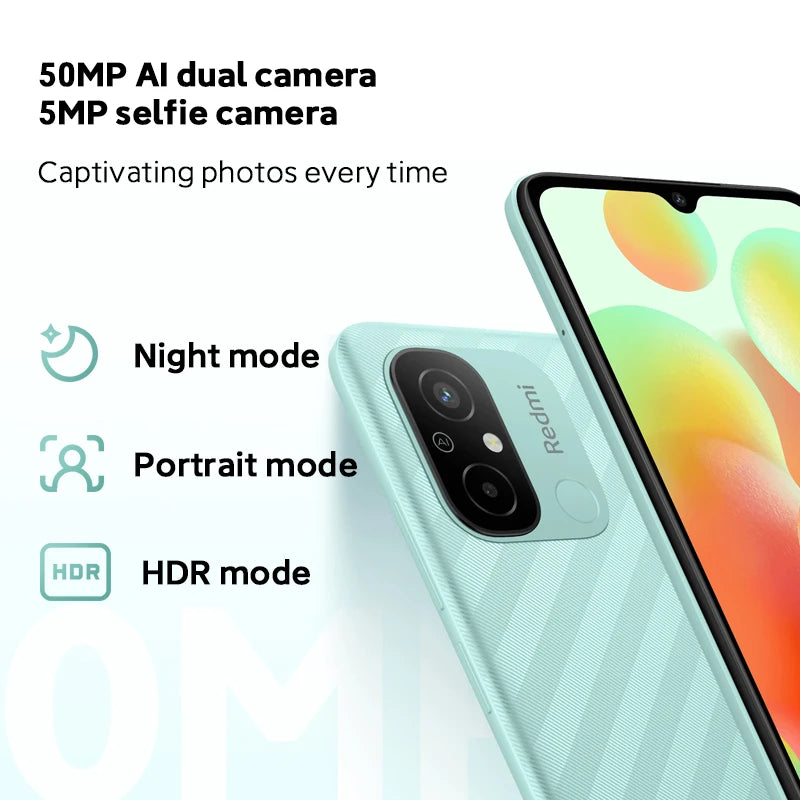 Xiaomi Redmi 12C Mobilephone MediaTek Helio G85  6.71" Dot Drop Display 5000mAh Battery 50MP Main Camera Fast Charger Phone - Torange