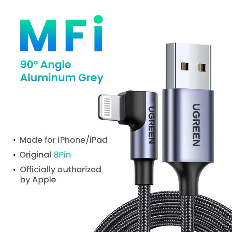 UGREEN MFi USB to Lightning Cable for iPhone 14 13 12 Pro Max 2.4A Fast Charging for iPhone for iPad Phone Data Cable Torange