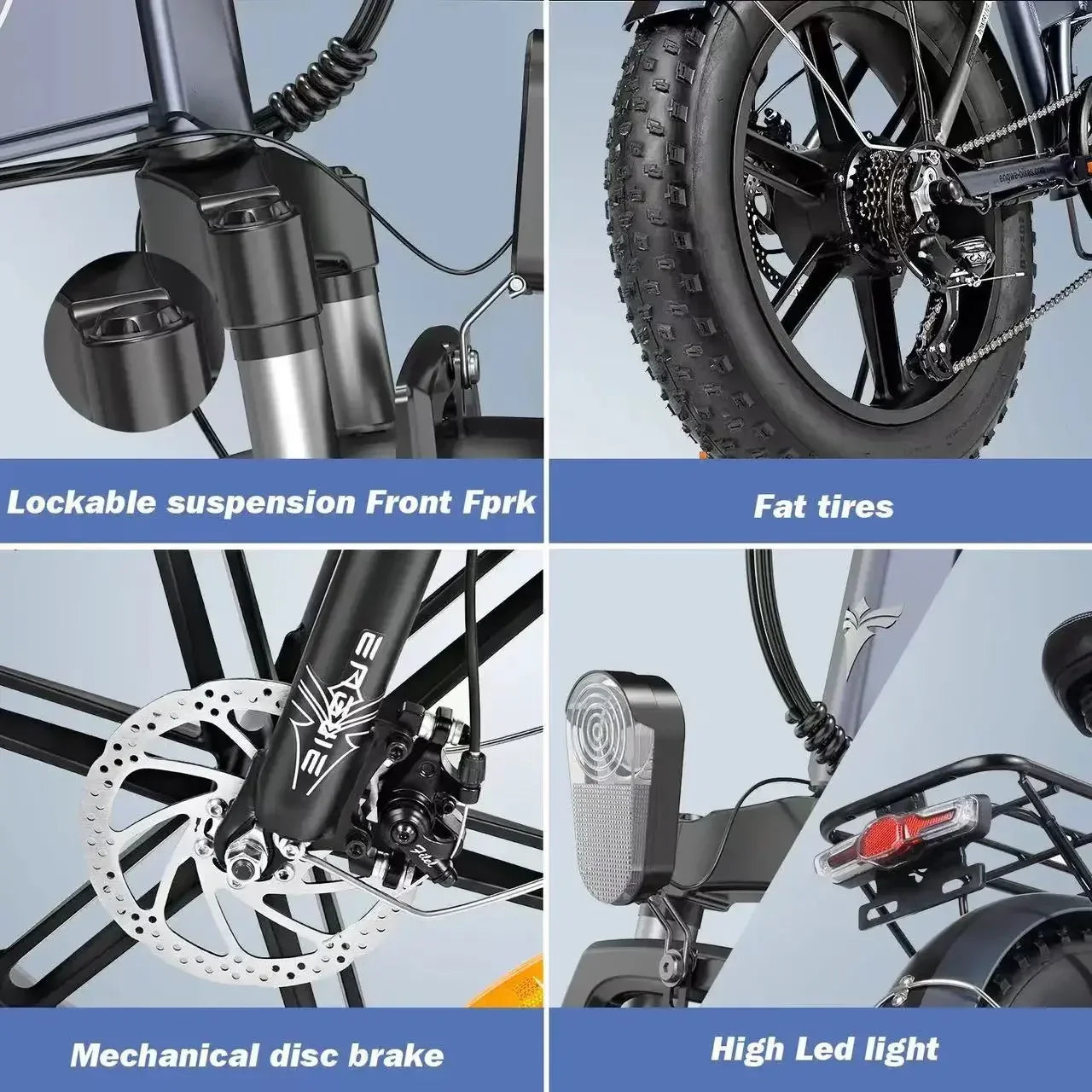 ENGWE Electric Bicycle 750W Powerful Motor 48V13AH Lithium Battery City Folding Electric Bike 20*4.0 Inch Fat Tire Snow E-bike
