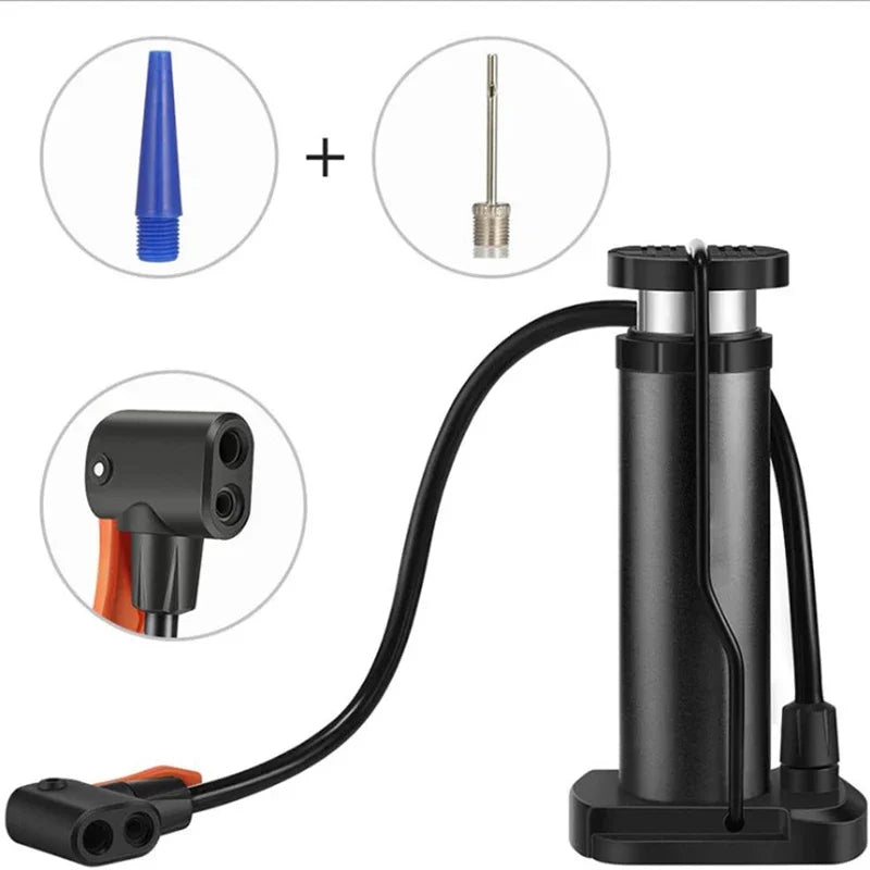 Bicycle Mini Pump 160PSI MTB Bike Manual Air Pump Balloon Tire Inflator Schrader Valve Floor Pump Cycling Accesoriess Torange