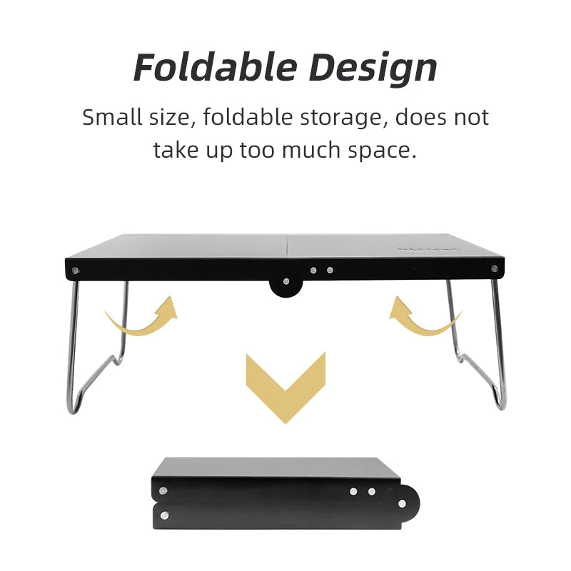 PACOONE Ultralight Mini Folding Table,Outdoor Camping Table with Aluminum Alloy Material for Family Outdoor Picnic Dinner BBQ
