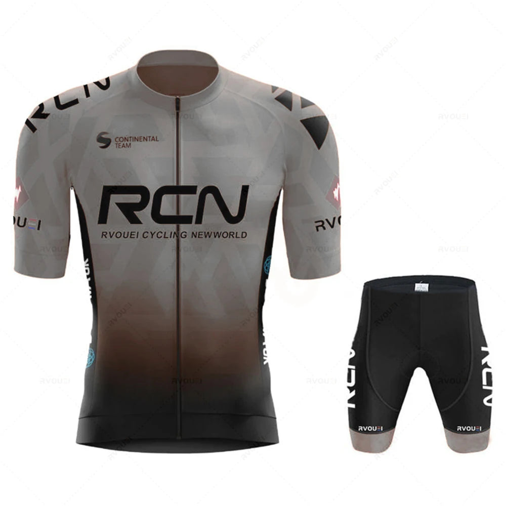 2026 Rvouei Team Cycling Jersey Set Summer Breathable Road Bicycle Suit Riding Uniform Bike MTB Clothing New Sports Cycling Kits Torange