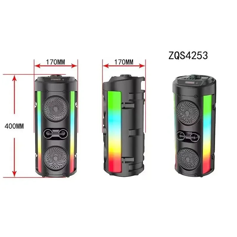 Portable Wireless Bluetooth Speaker Home Karaoke Speaker 3D Surround Sound Subwoofer Outdoor Solar Charging Speaker Music Center