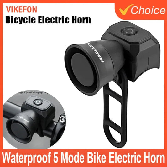 5 Mode Bike Electric Bell Horn Cycling USB Charging Motorcycle Ring Antitheft Waterproof Alarm Mountain Road Bicycle Accessories Torange