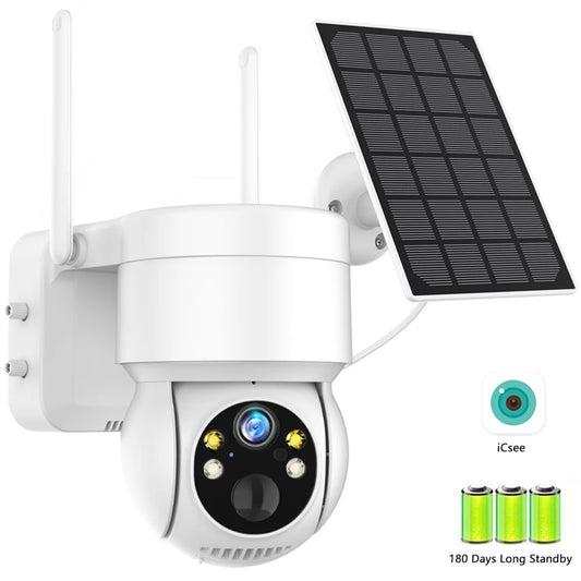 WiFi PTZ Camera Outdoor Wireless Solar IP Camera 4MP HD Built-in Battery Video Surveillance Camera Long Time Standby iCsee APP - Torange