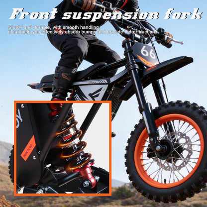 FREEBOY Electric Bike Y66 3000W Motor 48V30AH Battery Off-Road Electric Motorcycle 12/10 Inch Fat Tire All-Terrain E-Motorcycle Torange