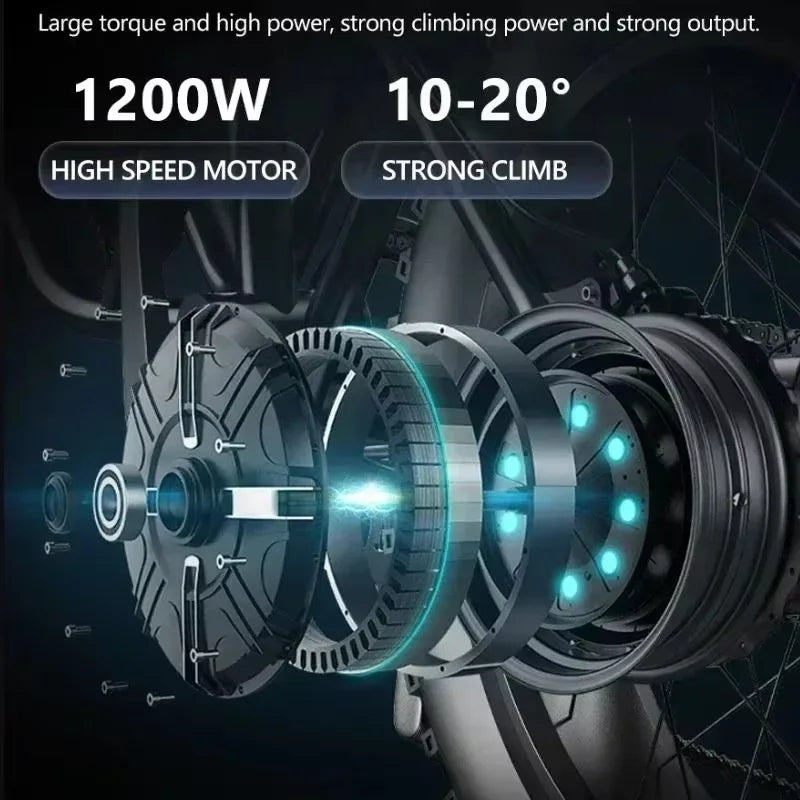 Electric Bicycle Hidoes B3 1200W Powerful Brushless Motor 48V18.2AH  Battery E-bike 26 In Fat Tire Snow Motorcycle Electric Bike Torange
