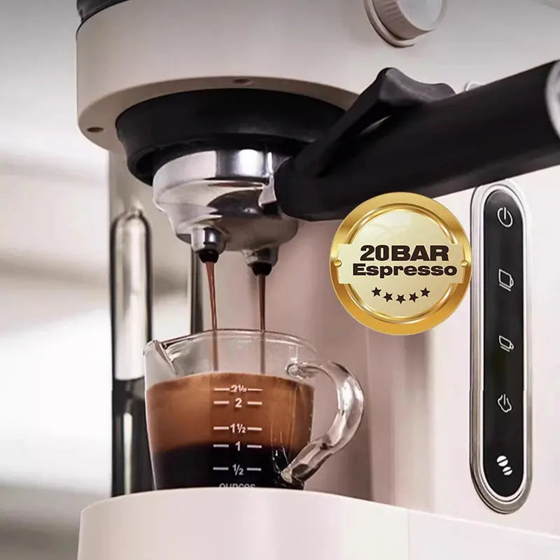 HiBREW 20 Bar Semi Automatic Espresso Coffee Maker With Grinder Bean For Cappuccino and Latte Milk Frothing System Machine H14 Torange