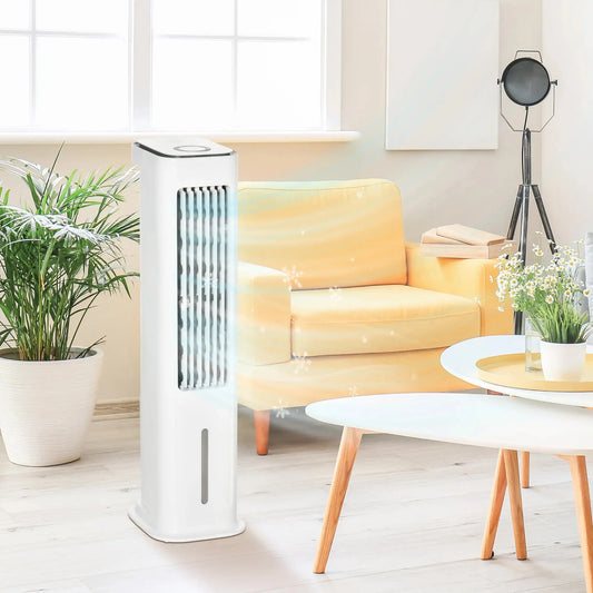 💨 HOMCOM Ice Cooling Tower Fan – Oscillating Air Cooler with Timer (White) DS