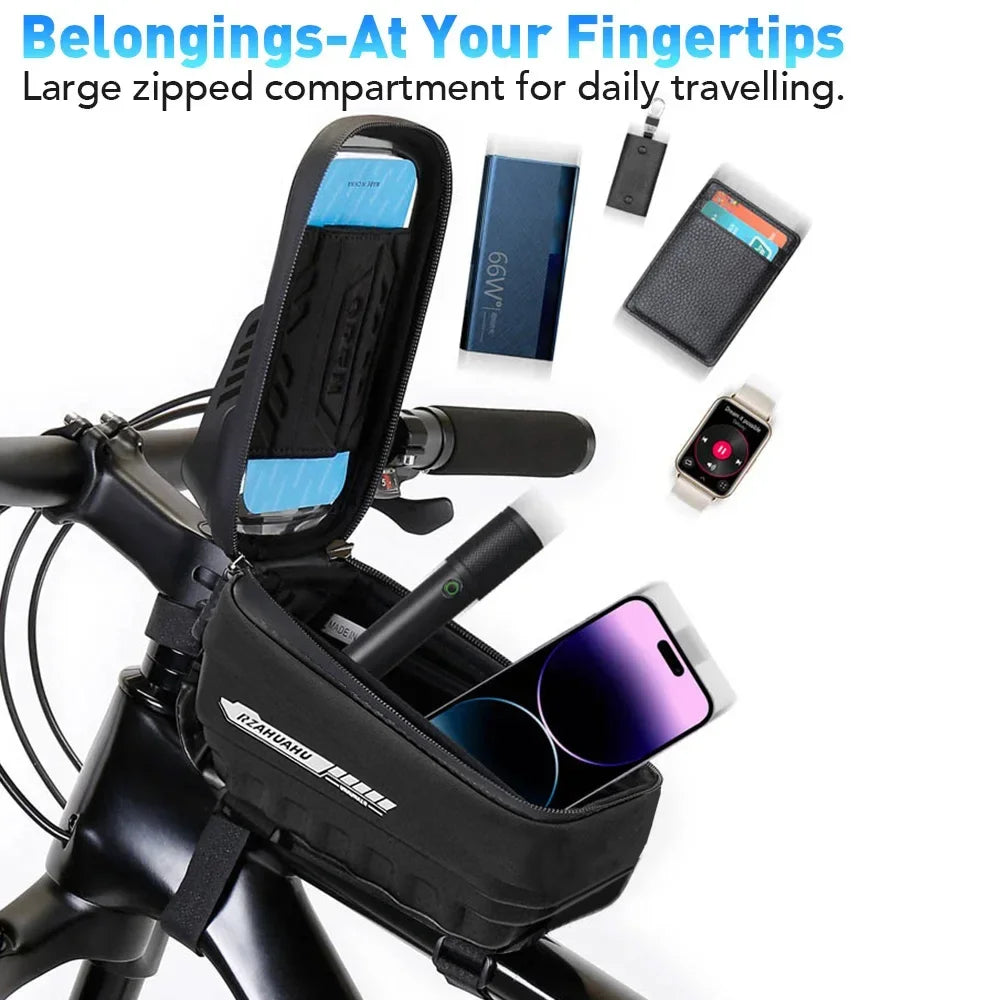 Bicycle Bag Cycling Top Front Tube Frame Bag Waterproof 9.18 Inches Phone Storage Touch Screen MTB Road Bags Cycling Accessories