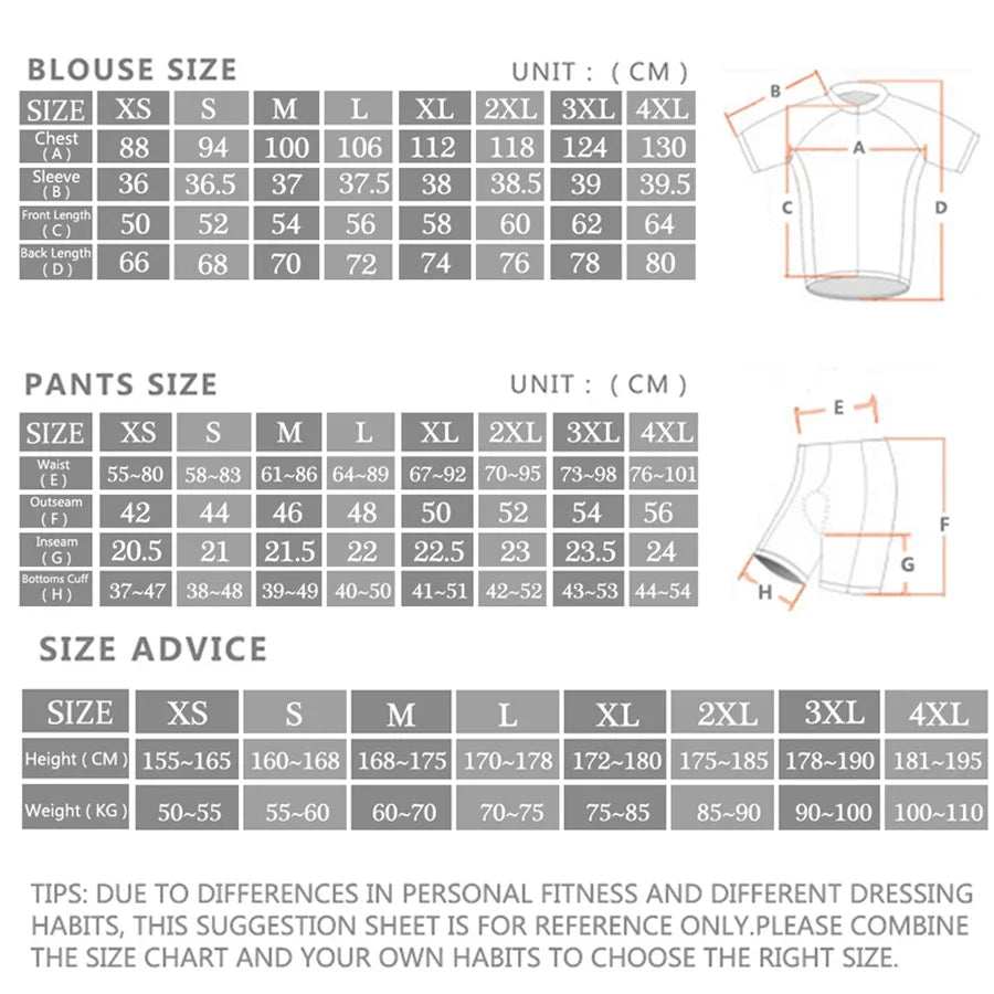 2026 Rvouei Team Cycling Jersey Set Summer Breathable Road Bicycle Suit Riding Uniform Bike MTB Clothing New Sports Cycling Kits Torange