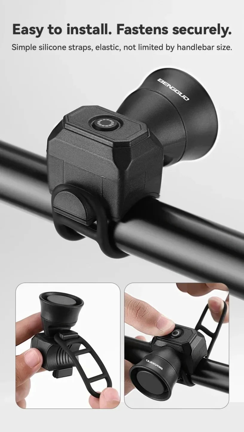 5 Mode Bike Electric Bell Horn Cycling USB Charging Motorcycle Ring Antitheft Waterproof Alarm Mountain Road Bicycle Accessories Torange