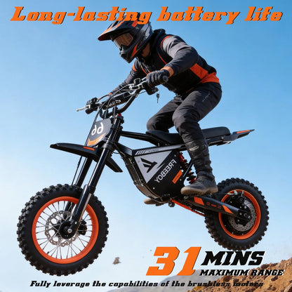FREEBOY Electric Bike Y66 3000W Motor 48V30AH Battery Off-Road Electric Motorcycle 12/10 Inch Fat Tire All-Terrain E-Motorcycle Torange