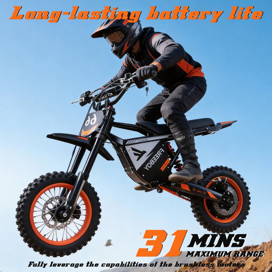 FREEBOY Electric Bike Y66 3000W Motor 48V30AH Battery Off-Road Electric Motorcycle 12/10 Inch Fat Tire All-Terrain E-Motorcycle Torange