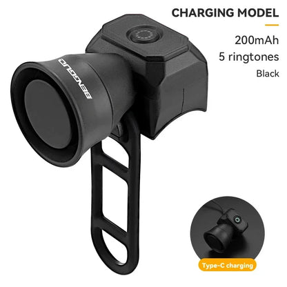 5 Mode Bike Electric Bell Horn Cycling USB Charging Motorcycle Ring Antitheft Waterproof Alarm Mountain Road Bicycle Accessories Torange