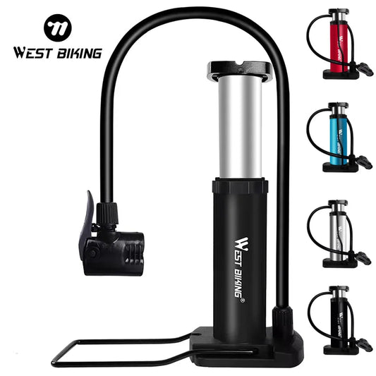 WEST BIKING Bike Air Pump Portable Bicycle Tire Pump AV FV Schrader Valve Lightweight for Swimming Ring Football Basketball Torange