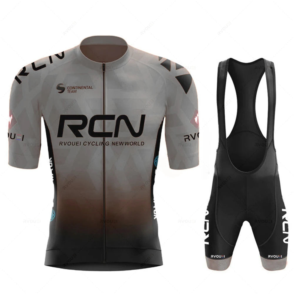 2026 Rvouei Team Cycling Jersey Set Summer Breathable Road Bicycle Suit Riding Uniform Bike MTB Clothing New Sports Cycling Kits Torange