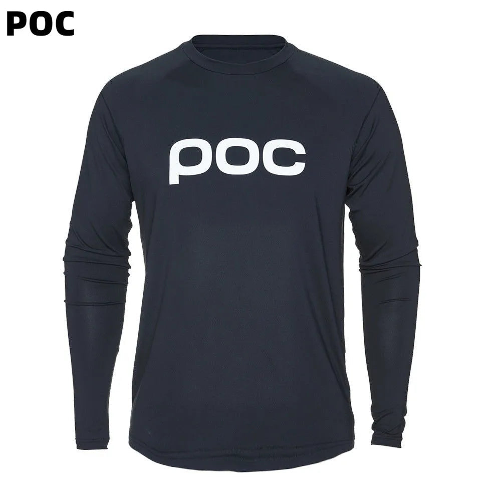 POC Long-sleeved sportswear DH Cycling Clothing Motorcycle T-Shirt Marathon running quick-drying sweat-absorbing sportswear Torange