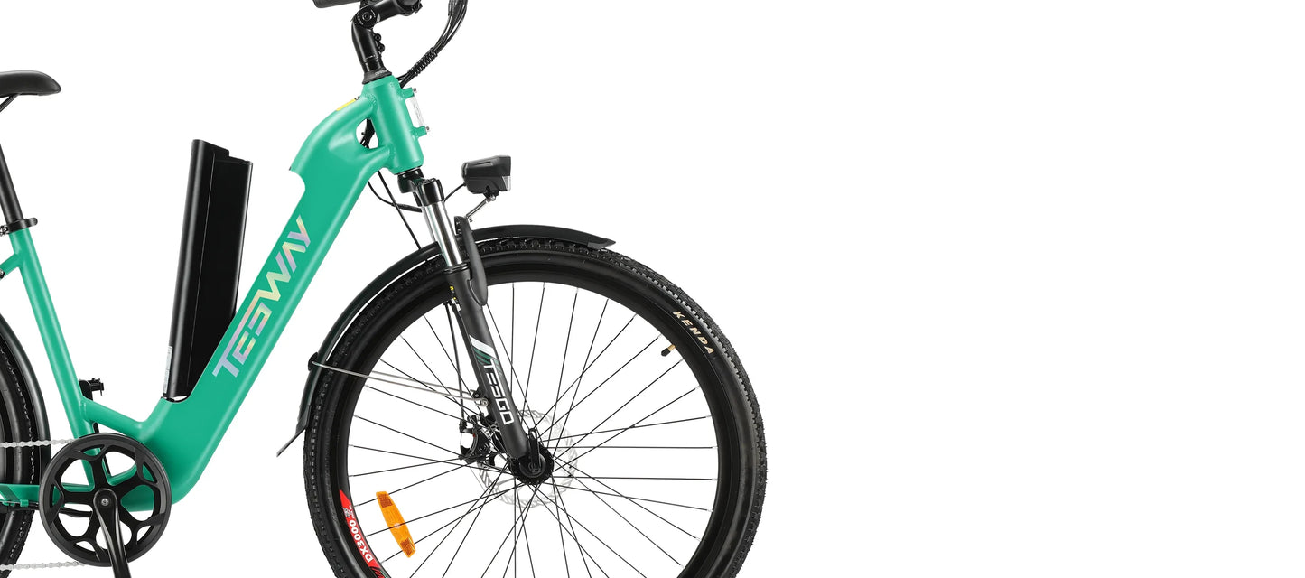 TESWAY E Bike For Adults 500W Motor 48V 12AH Battery 27.5*2.4-inch Tires 40km/h Max Speed 90km Range Mechanical Disc Brakes