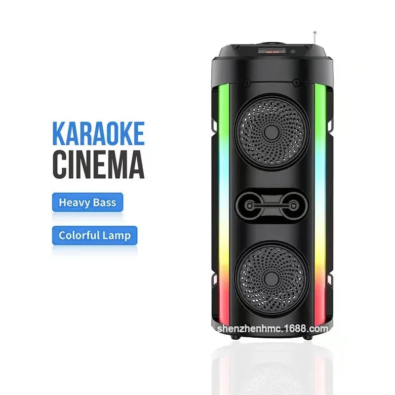 Portable Wireless Bluetooth Speaker Home Karaoke Speaker 3D Surround Sound Subwoofer Outdoor Solar Charging Speaker Music Center