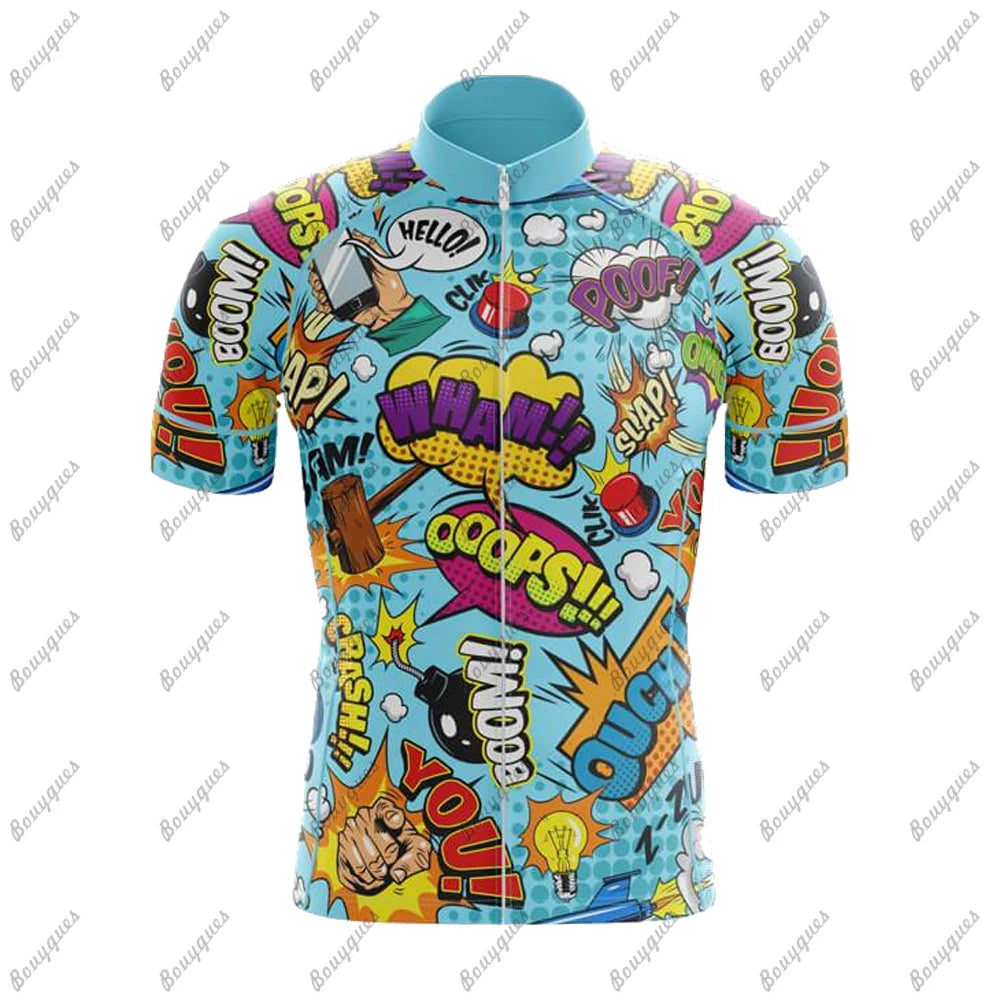 Comics Team Men Cycling Jersey MTB Maillot Bike Shirt Downhill Jersey High Quality Pro Team Tricota Mountain Bicycle Clothing Torange