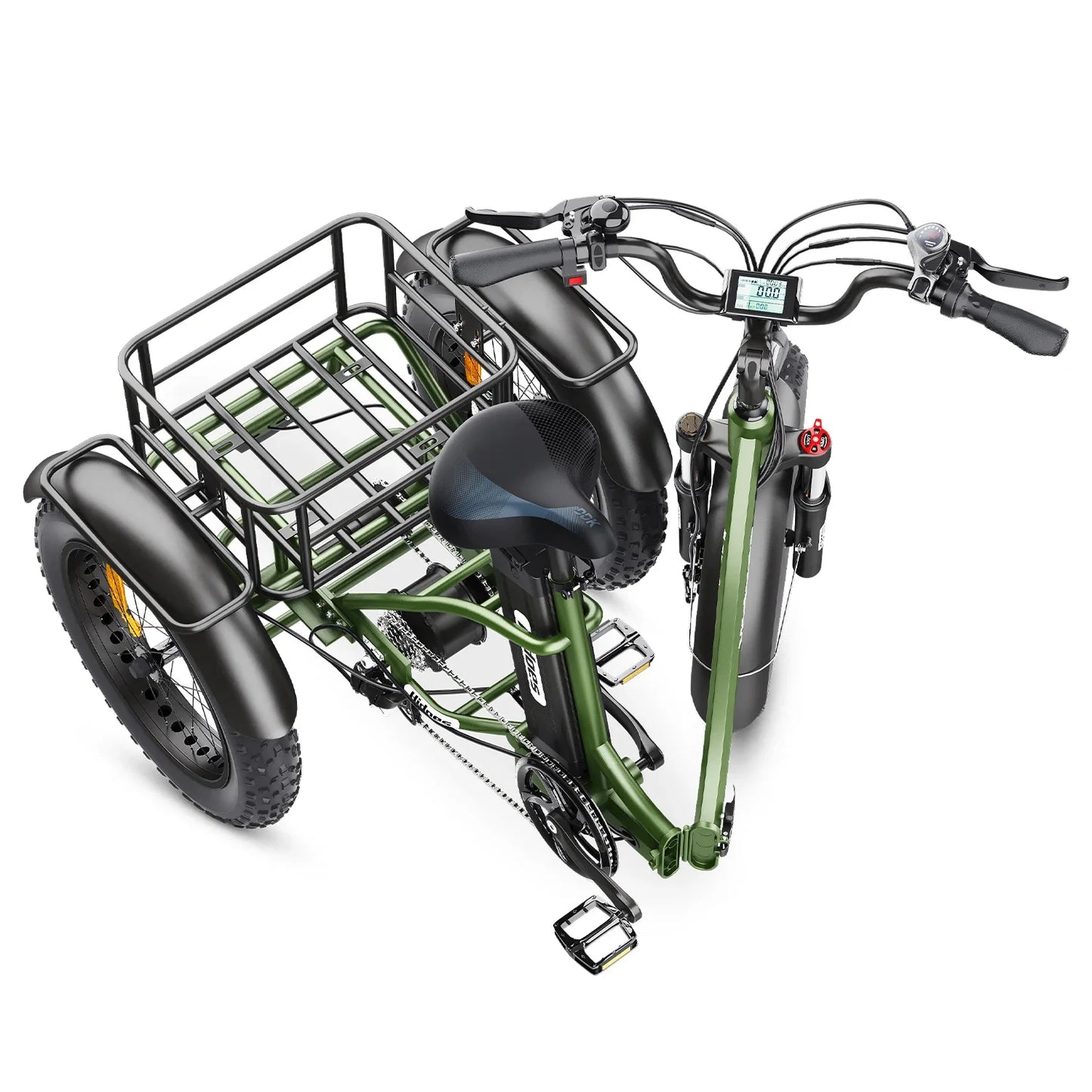 Electro Tricycle 750W Motor 20AH Lithium Battery Folding Electric Tricycle Electric Cars Vehicles for Adults 20*4.0 Inch Ebike